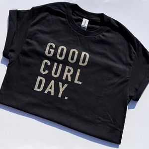 Golden glitter good curly day tee